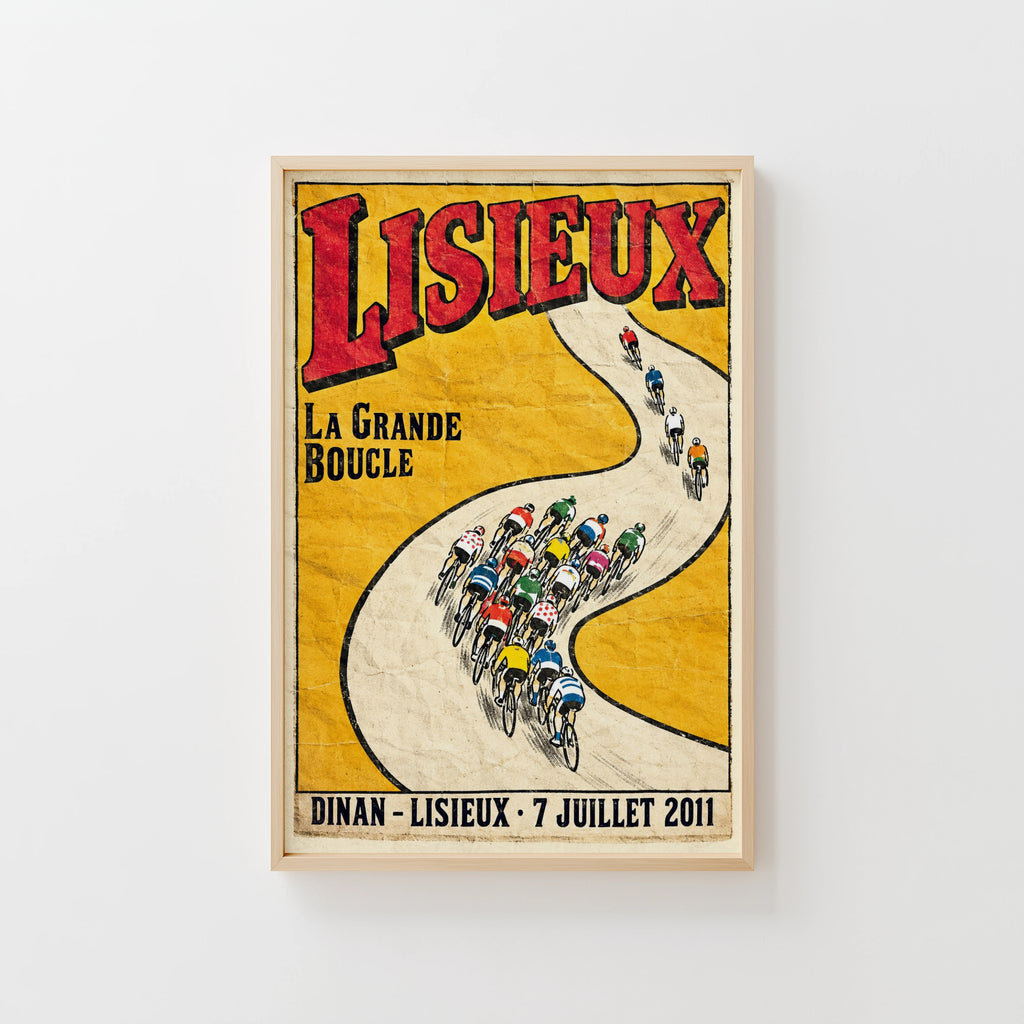 Vintage Lisieux Cycling Poster, Tour de France Wall Art