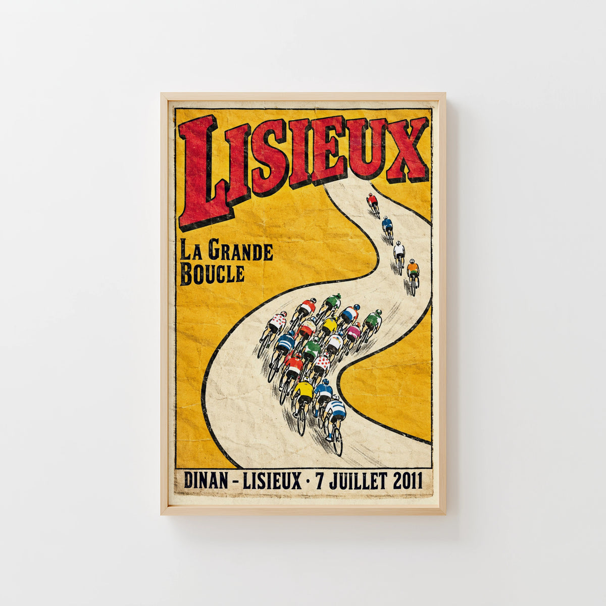 Vintage Lisieux Cycling Poster, Tour de France Wall Art