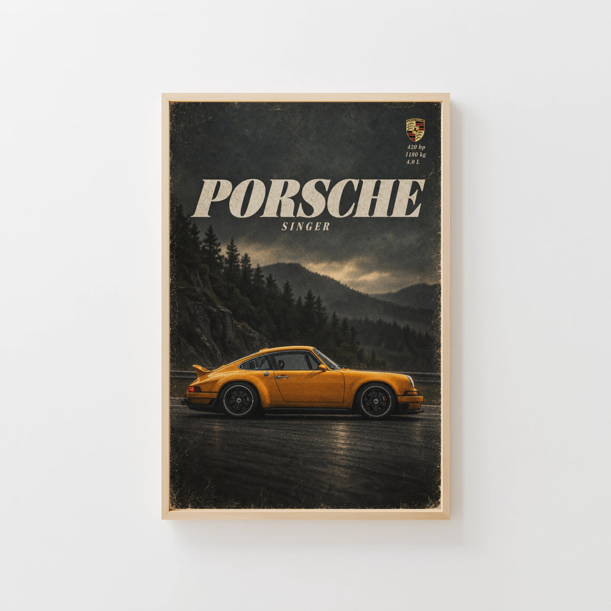 Vintage Porsche Singer Print, Car Poster, Wall Art