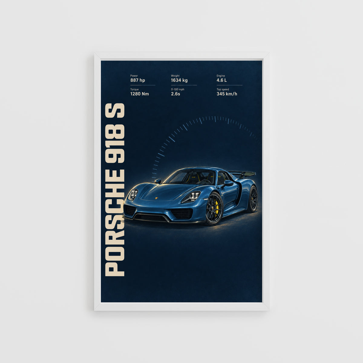 Vintage Porsche 918 S Car Print, Supercar Poster