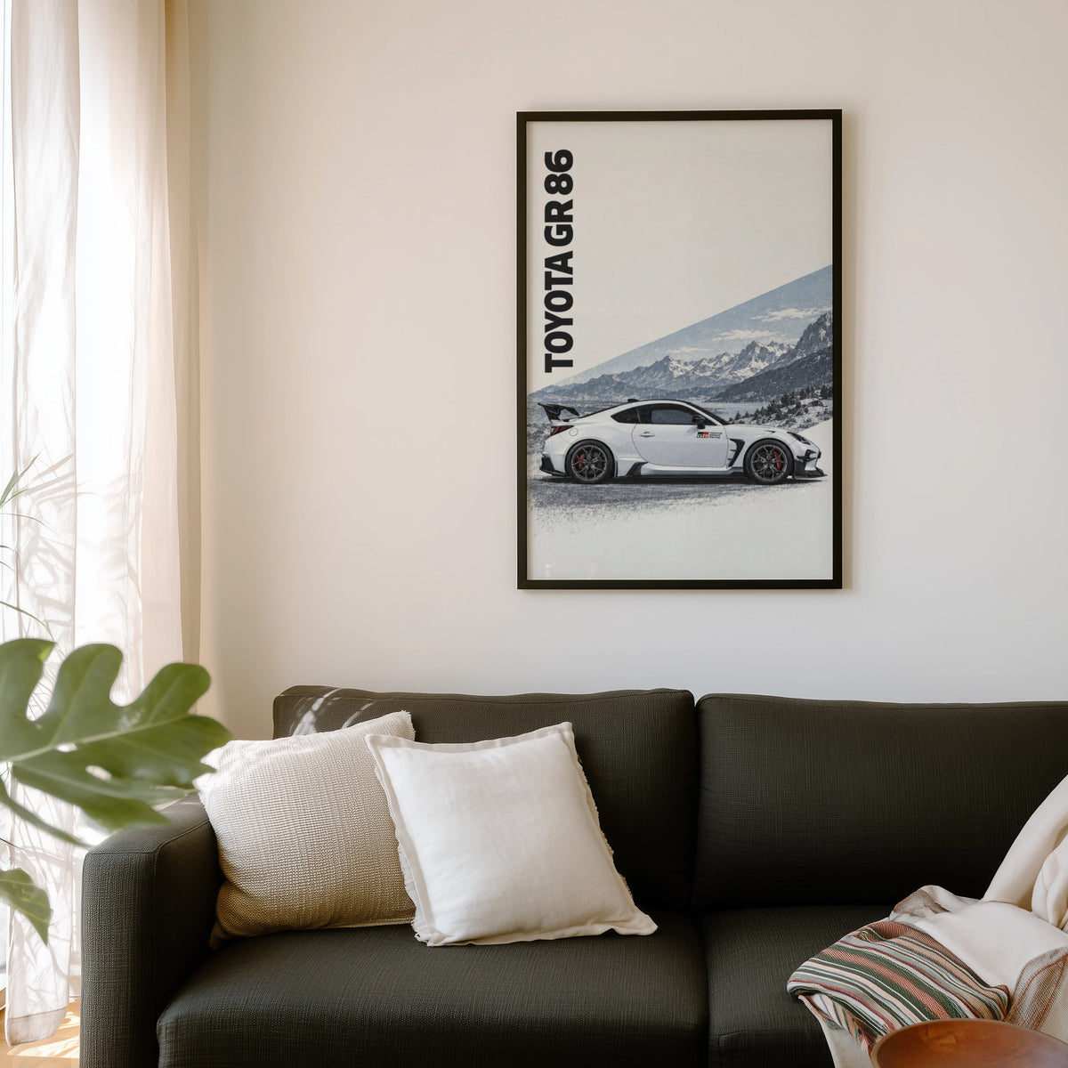 Vintage Toyota GR 86 Print, Car Poster, Mountain Art