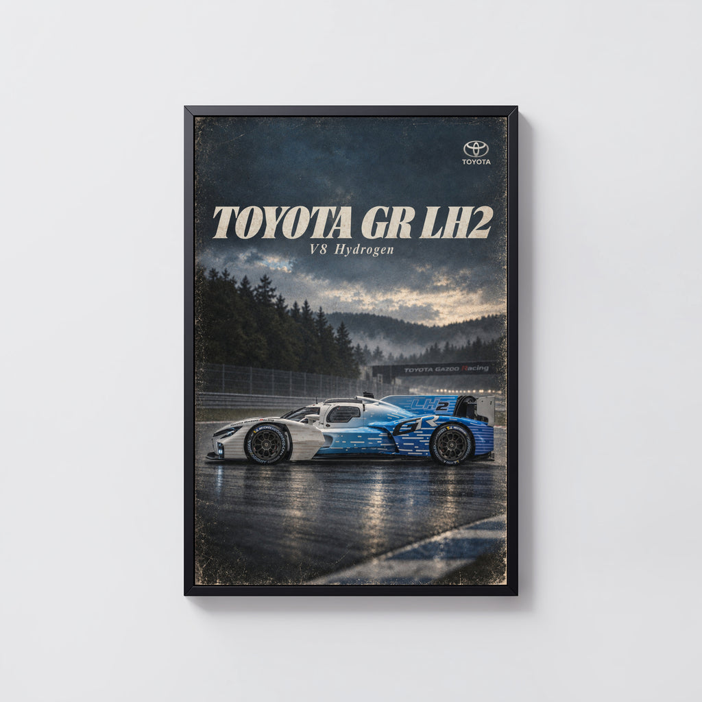 Vintage Toyota GR LH2 Print, Racing Car Wall Art