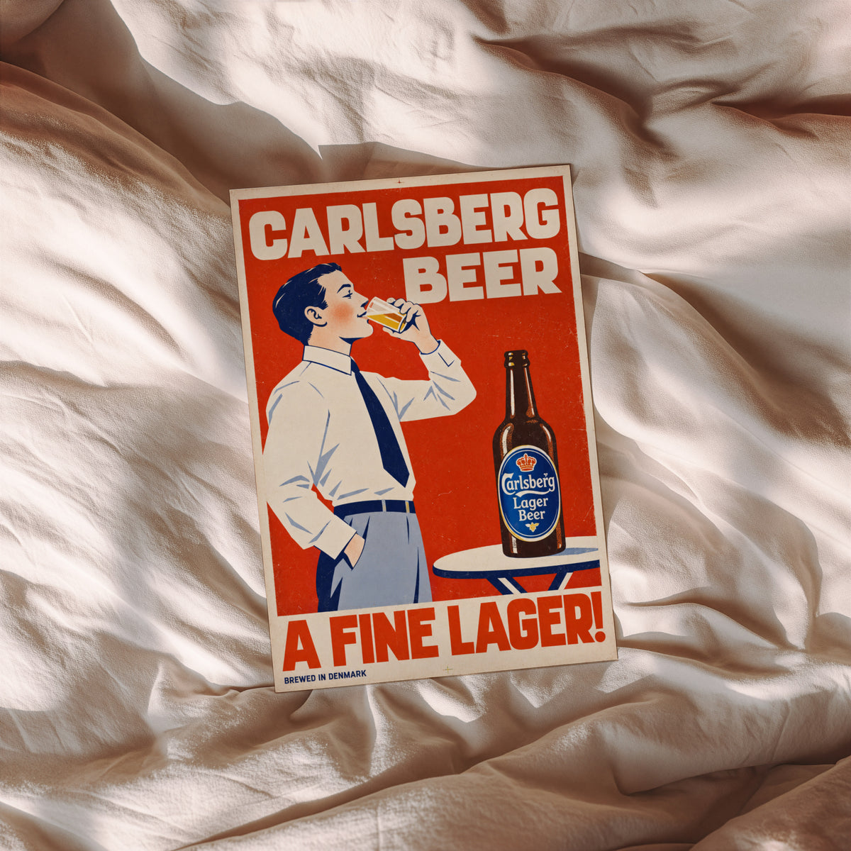 Vintage Carlsberg Beer Print Poster, Lager Wall Art