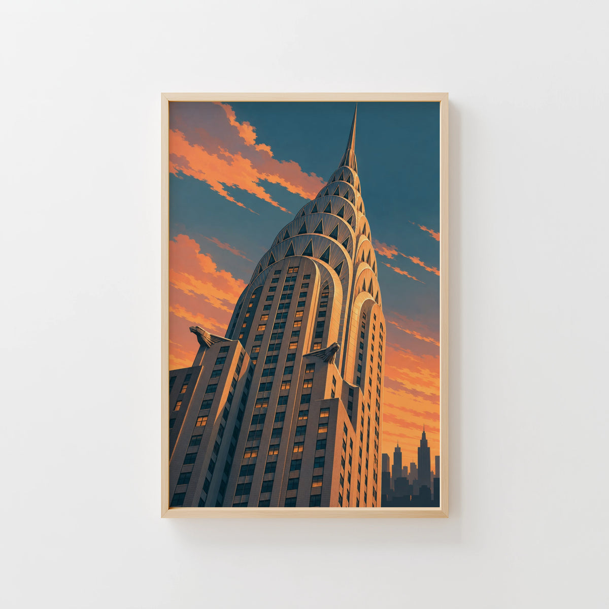 Vintage Chrysler Building Poster, Art Deco Wall Art