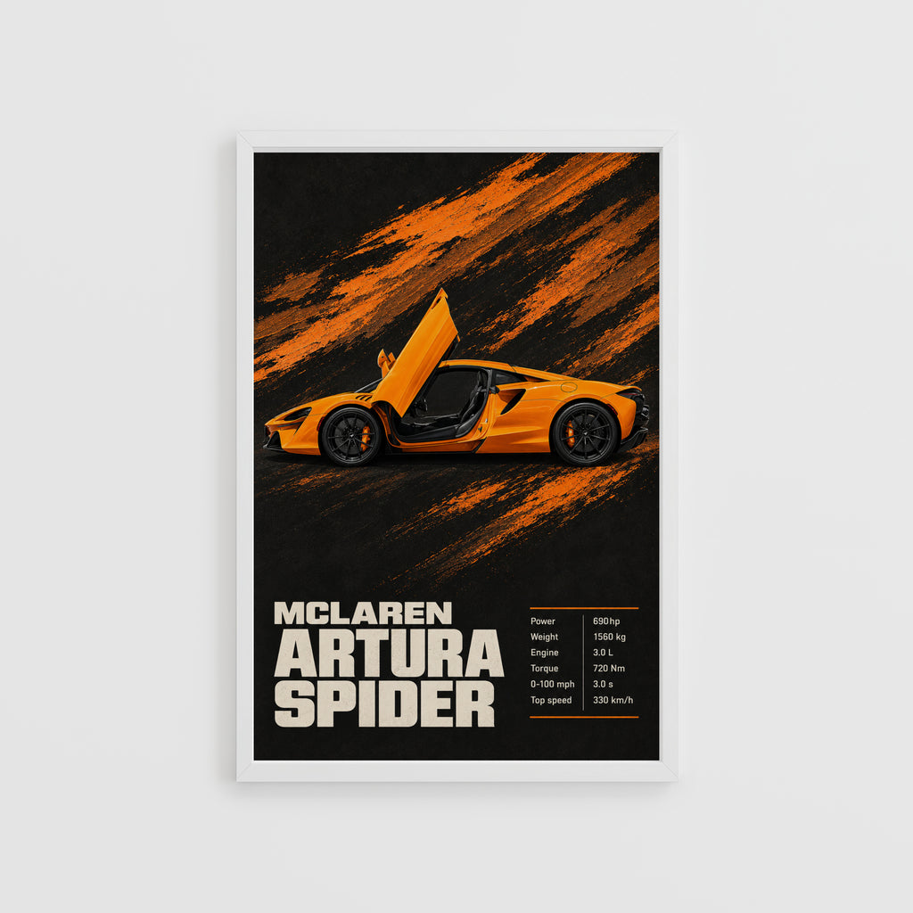 Vintage McLaren Artura Spider Print, Car Wall Art