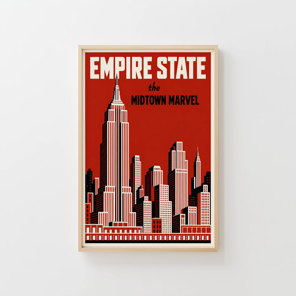 Vintage New York Poster, Empire State Wall Art