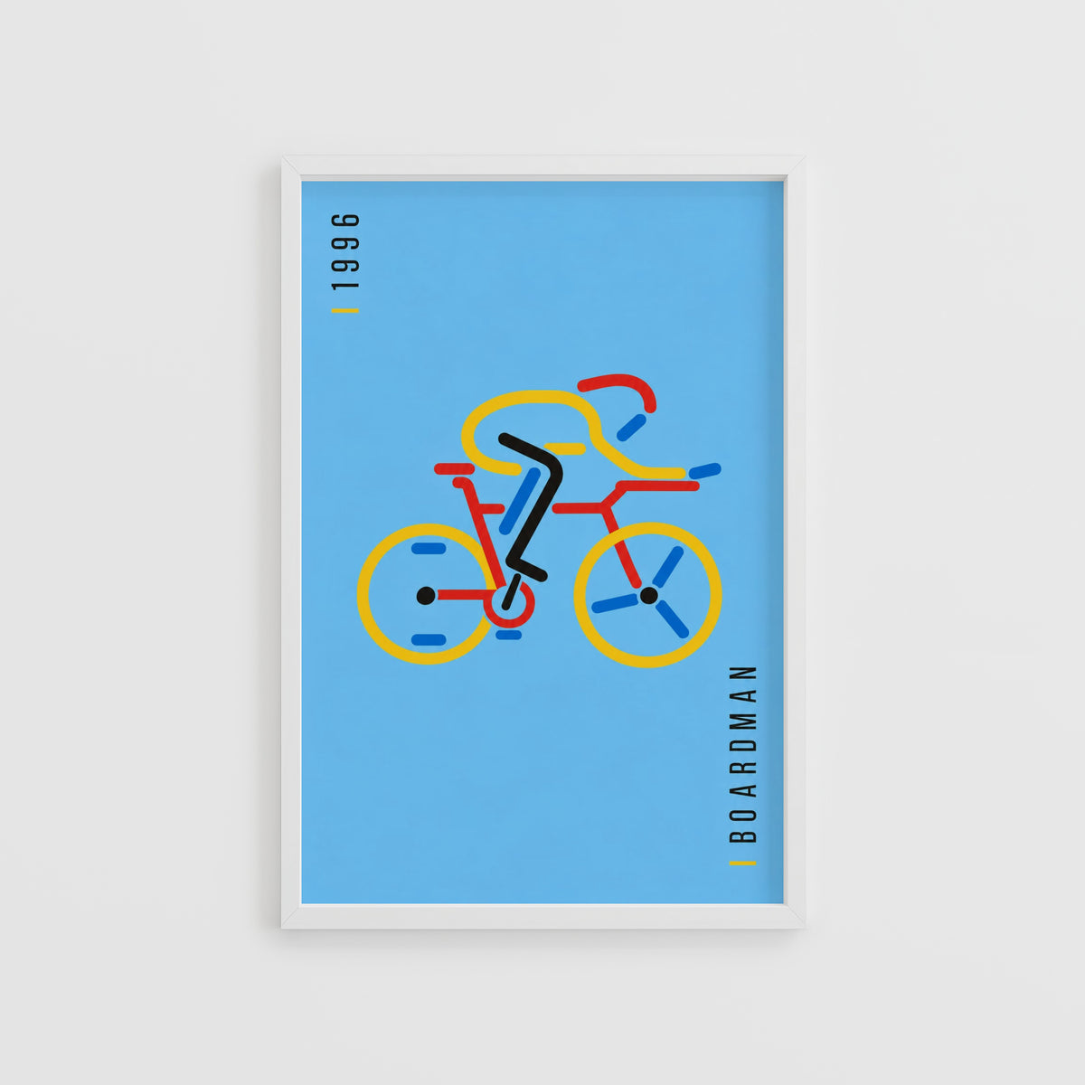 Vintage Cyclist Poster, Retro Bike Wall Art, 1996 Print