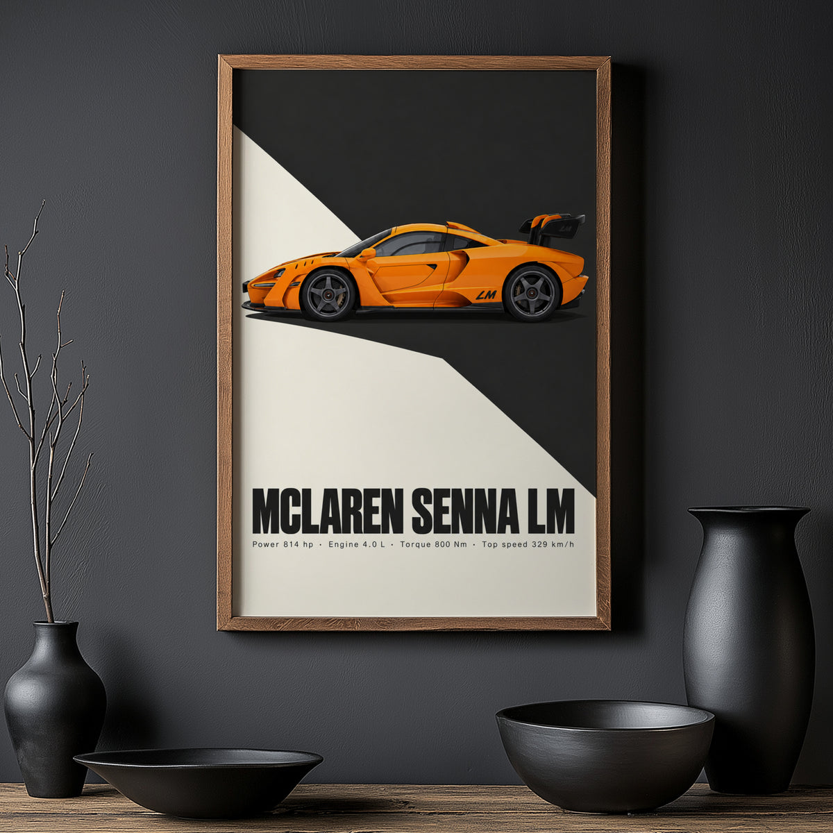 Vintage McLaren Senna LM Print, Supercar Wall Art