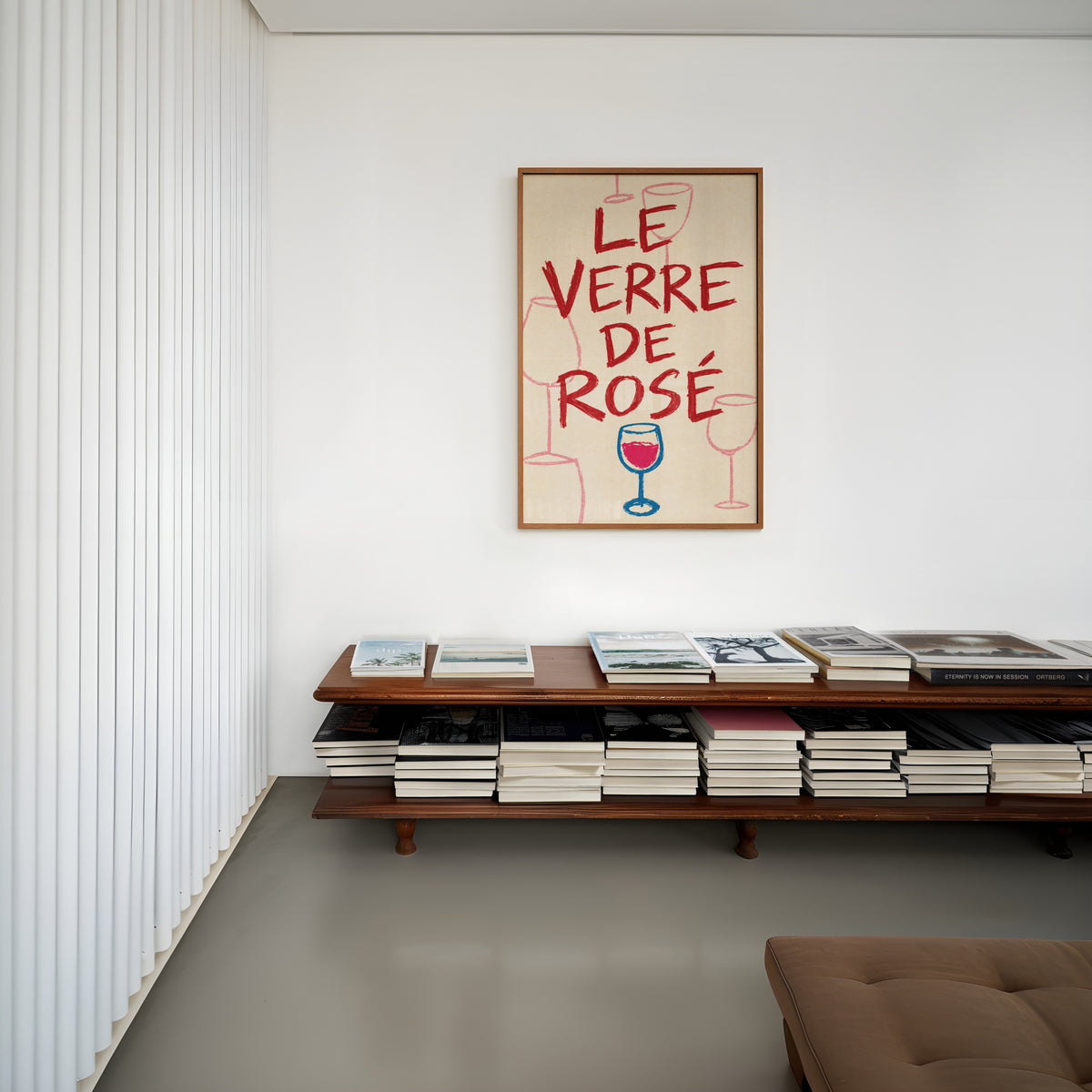 Vintage Le Verre de Rose Print Poster, Wine Wall Art