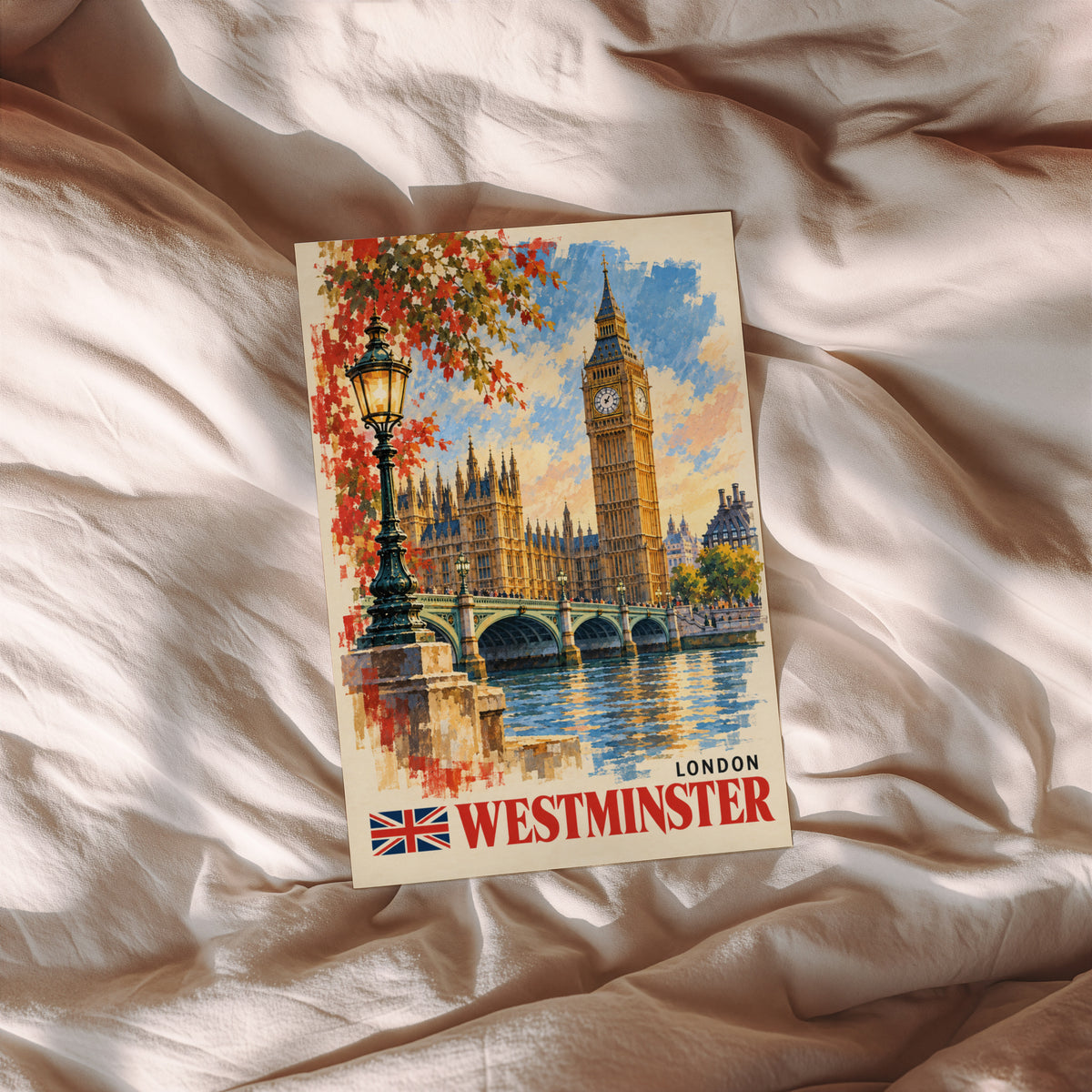 Vintage Westminster Poster, London Wall Art, Big Ben Print