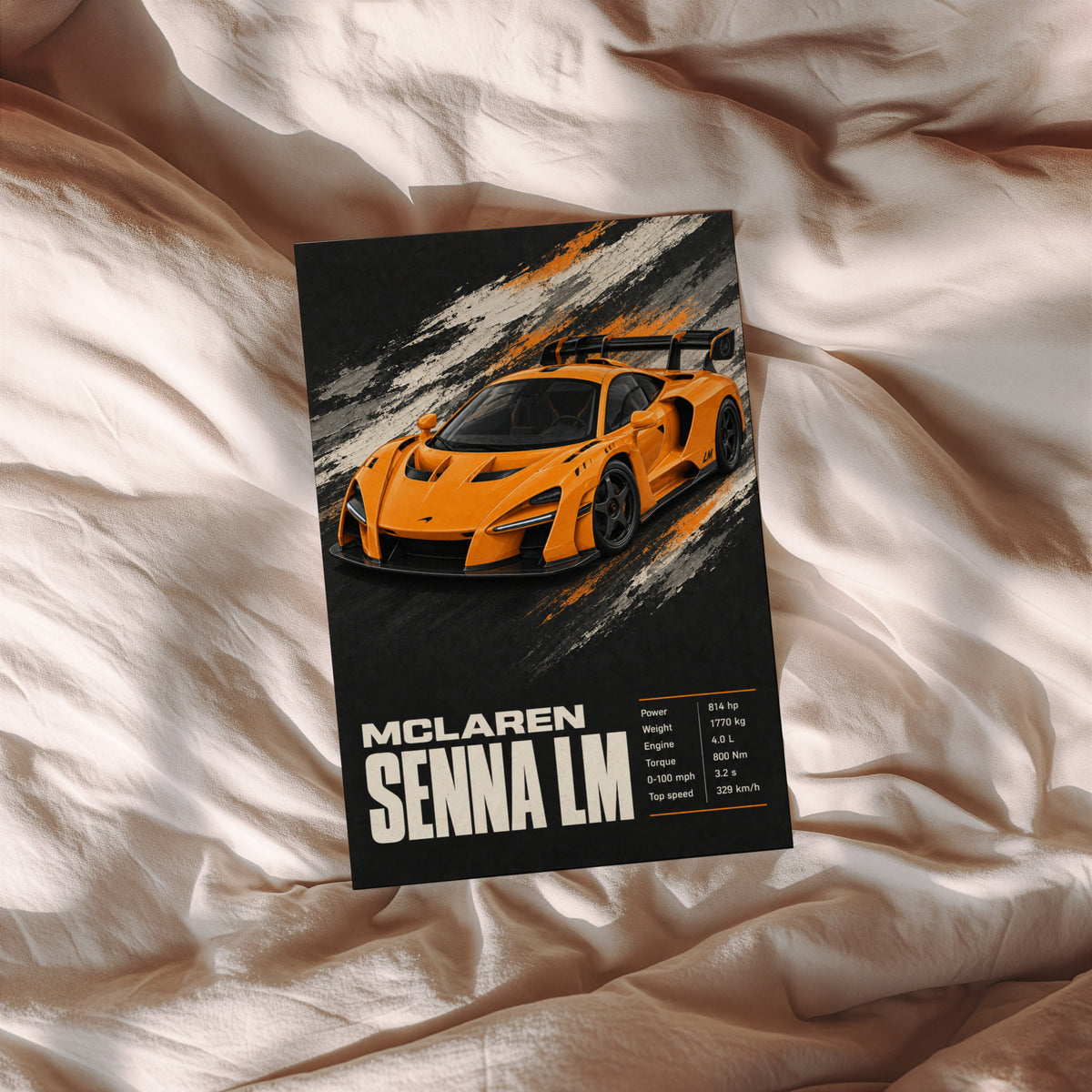 Vintage McLaren Senna LM Print, Supercar Wall Art