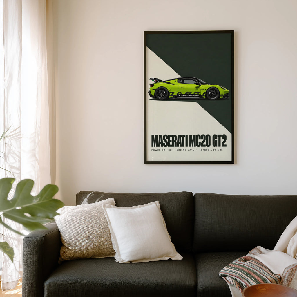 Vintage Maserati MC20 GT2 Print, Car Wall Art