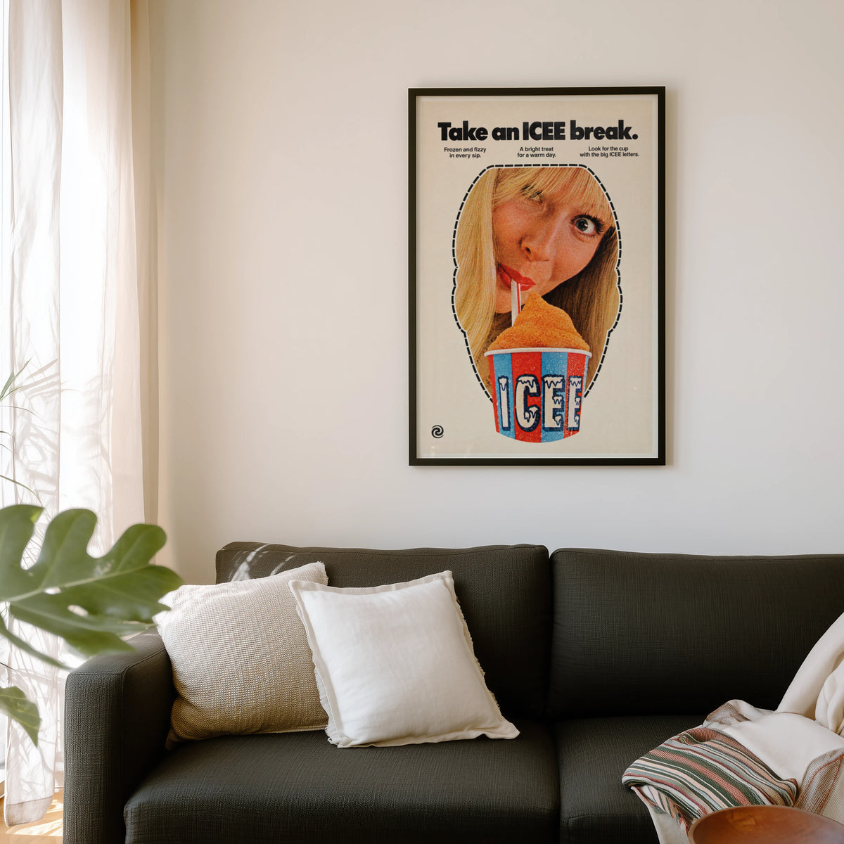 Vintage ICEE Poster, Retro Advert Wall Art, Frozen Drink