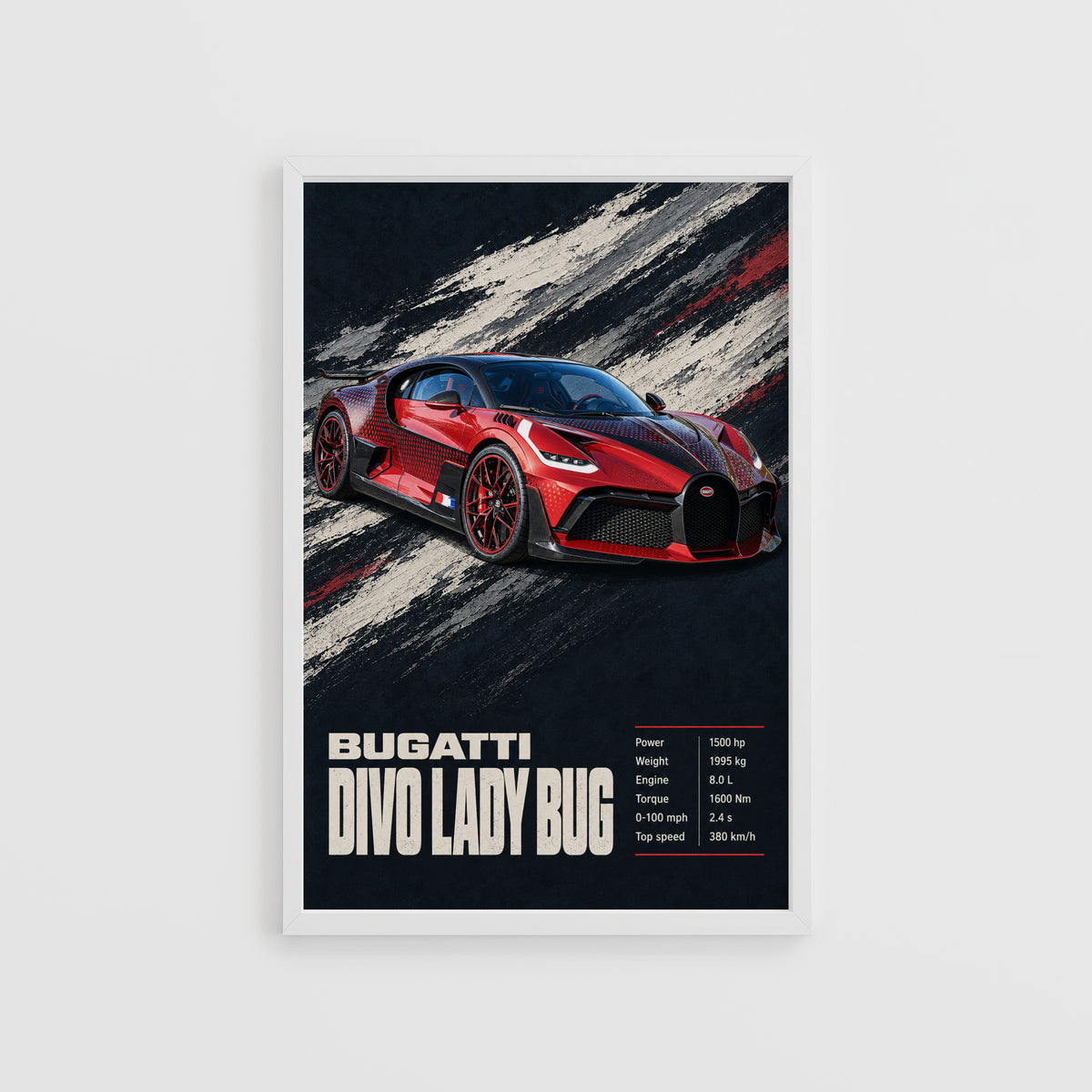 Vintage Bugatti Divo Print, Car Wall Art