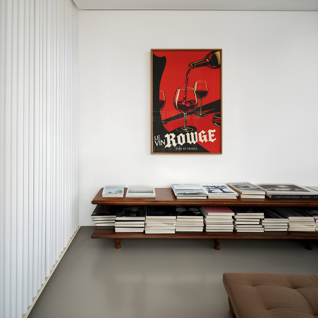 Vintage Red Wine Print Poster, French Wall Art