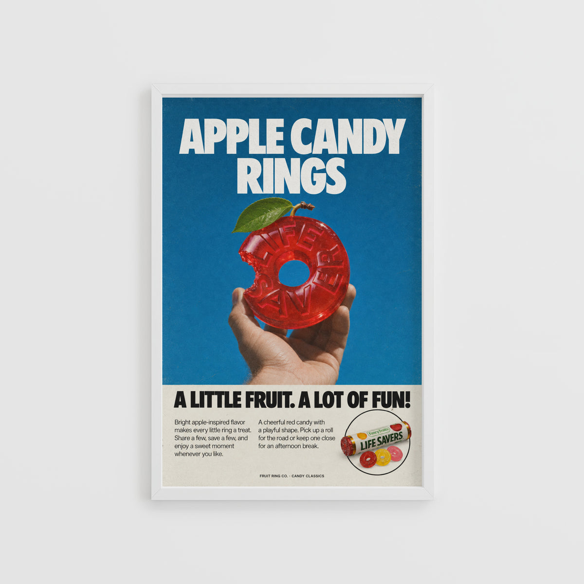Vintage Apple Candy Poster, Retro Kitchen Wall Art Print