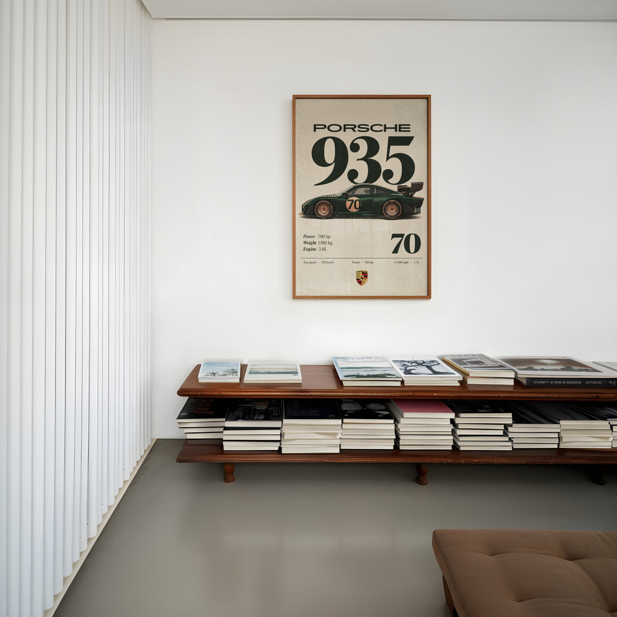 Vintage Porsche 935 Print, Racing Car Wall Art