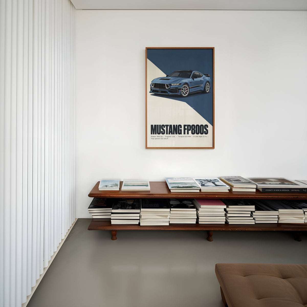 Vintage Mustang FP800S Print, Car Wall Art