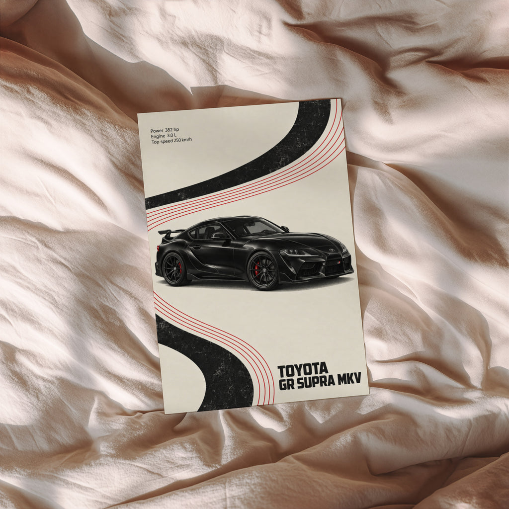 Vintage Toyota GR Supra MkV Print, Car Wall Art