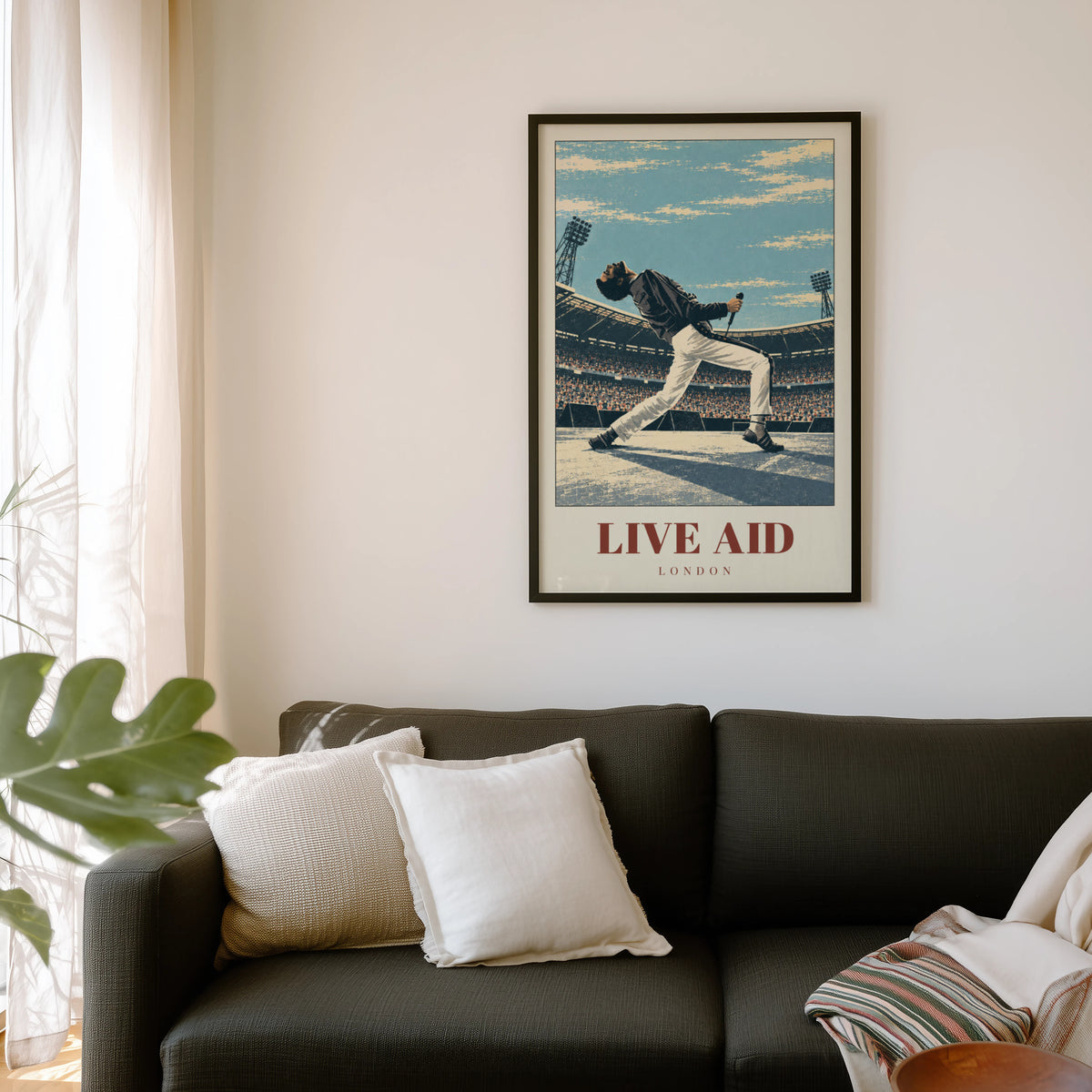 Vintage Live Aid London Poster, Concert Wall Art Print