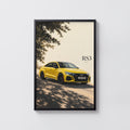 Vintage Audi RS3 Print, Yellow Car Wall Art