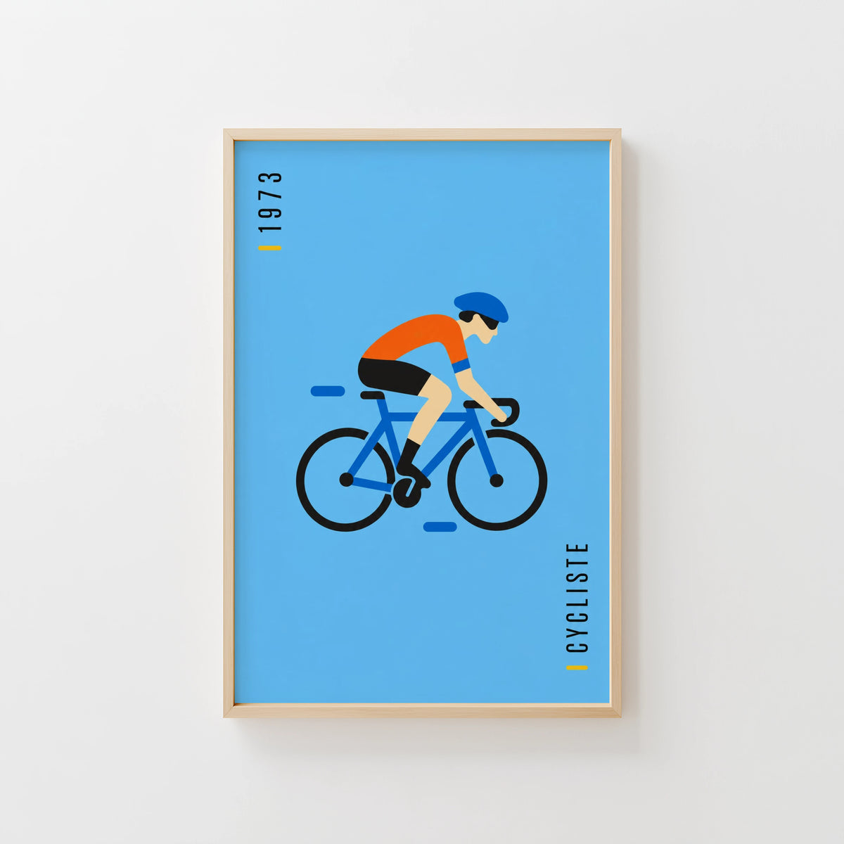 Vintage Cycling Poster, Cycliste Wall Art, 1973 Print