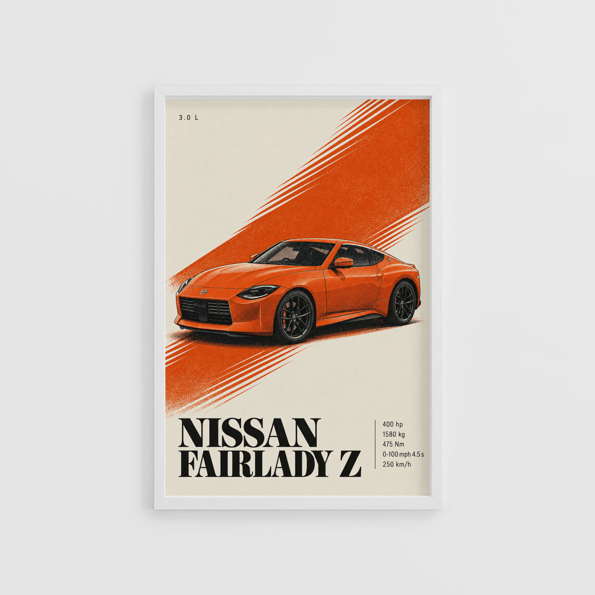 Vintage Nissan Fairlady Z Print, Orange Car Art