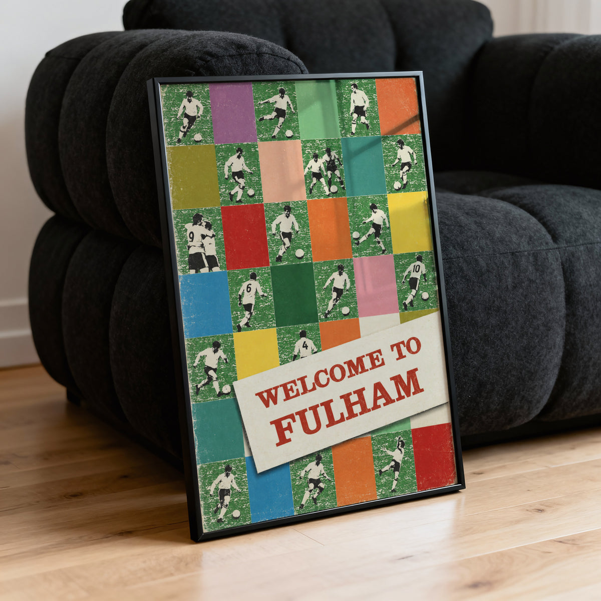 Vintage Fulham Football Poster, Retro Wall Art Print