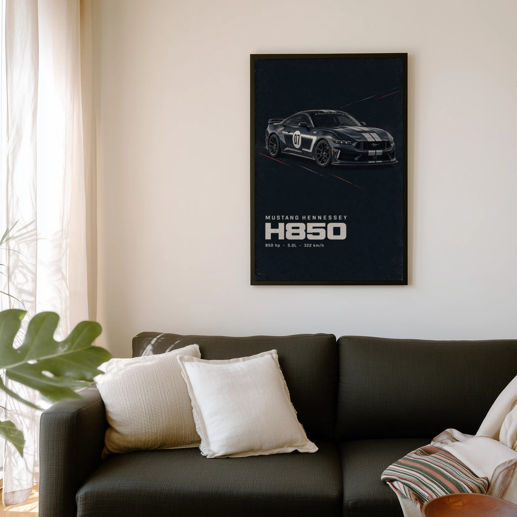 Vintage Mustang Hennessey H850 Car Print