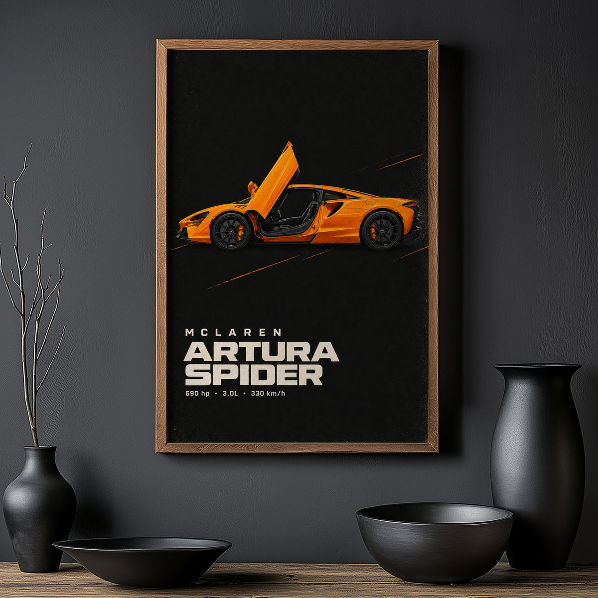 Vintage McLaren Artura Spider Print, Supercar Wall