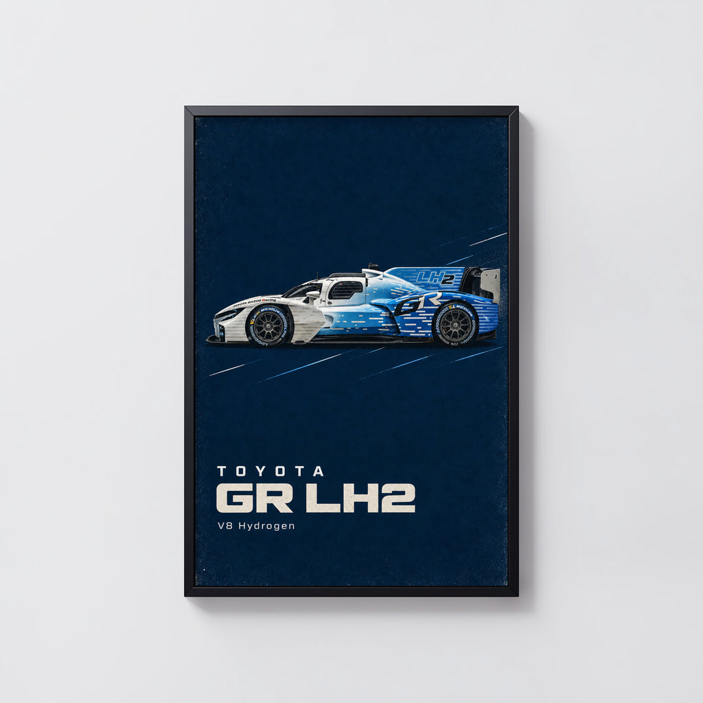 Vintage Toyota GR LH2 Print, Race Car Wall Art