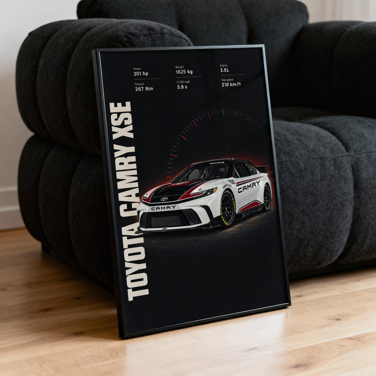 Vintage Toyota Camry Print, Racing Car Wall Art