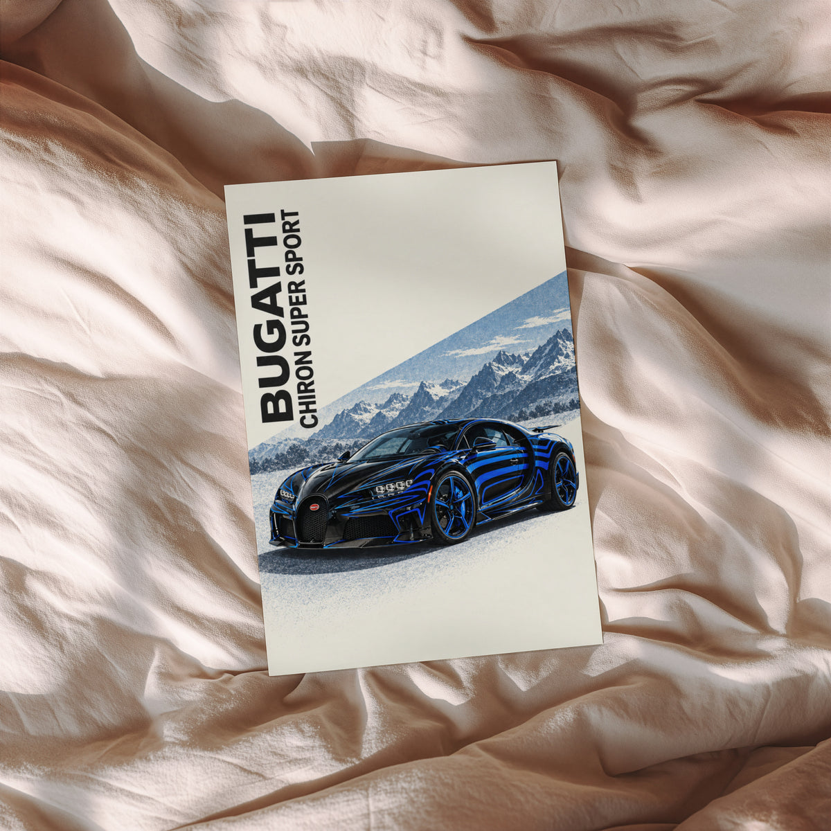 Vintage Bugatti Chiron Print, Car Poster, Wall Art