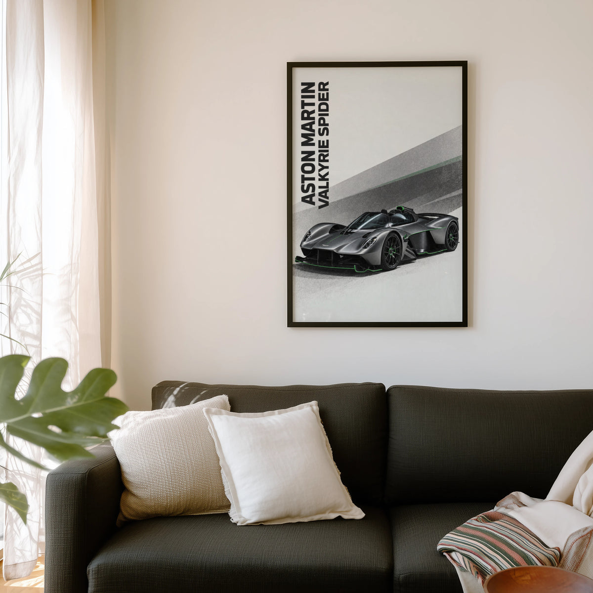 Vintage Car Print, Aston Martin Valkyrie Spider Art