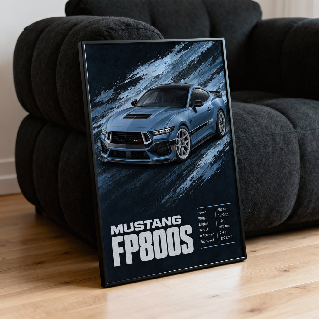 Vintage Mustang FP800S Print, Car Wall Art