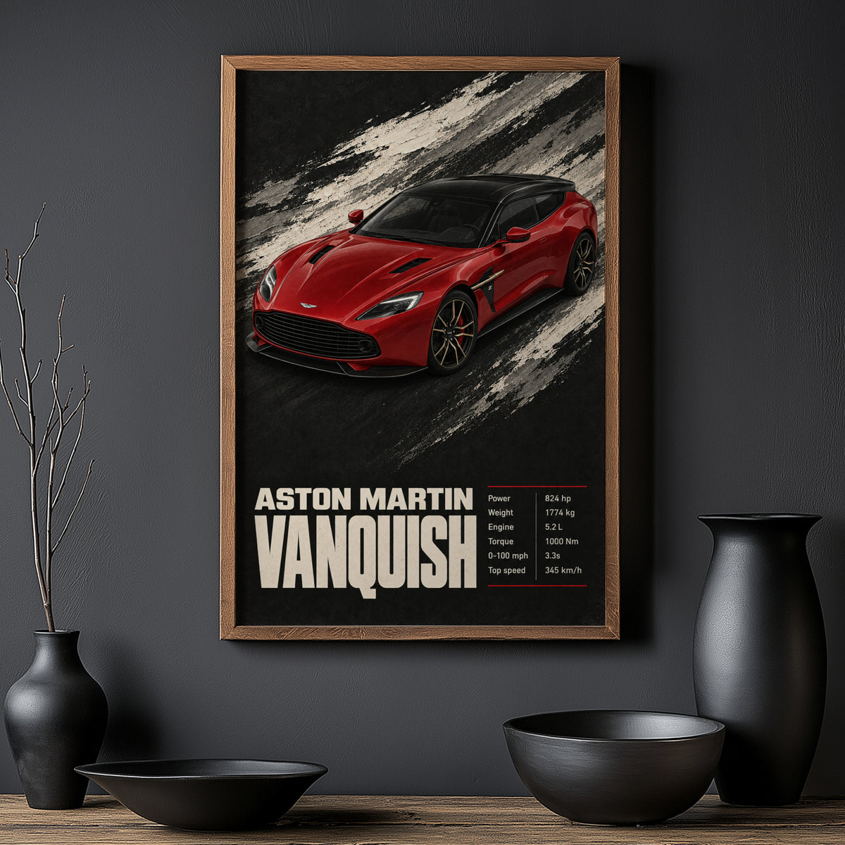 Vintage Aston Martin Vanquish Print, Car Wall Art