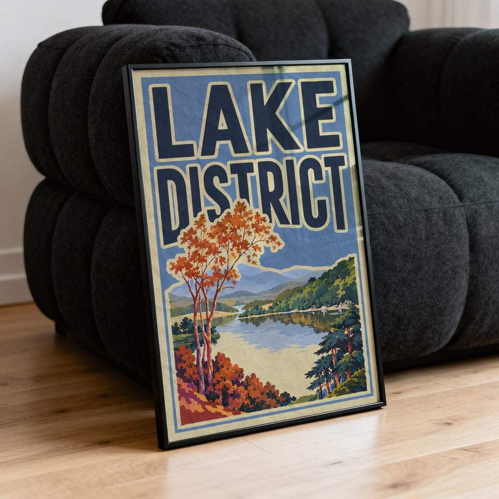 Vintage Lake District Poster, Autumn Landscape Print
