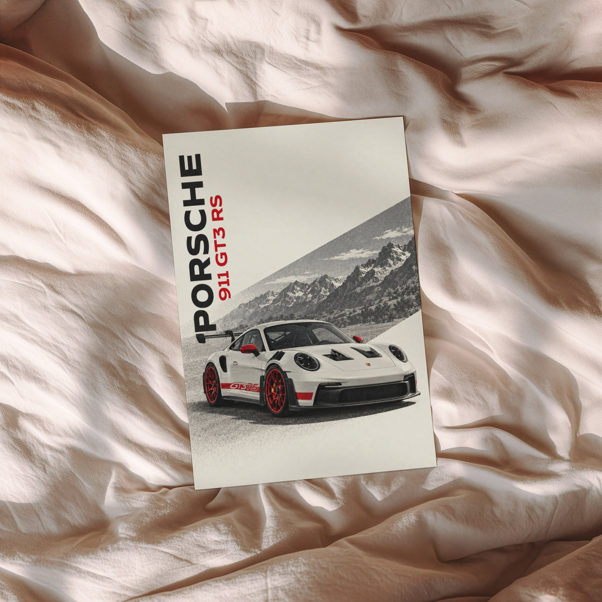 Vintage Porsche 911 GT3 RS Print, Car Poster Wall Art