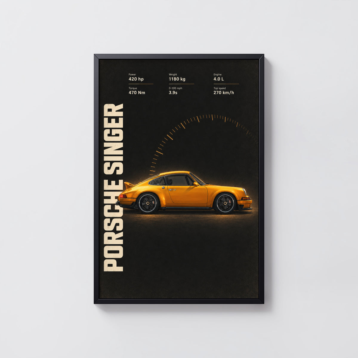 Vintage Porsche Singer Car Print, Wall Art