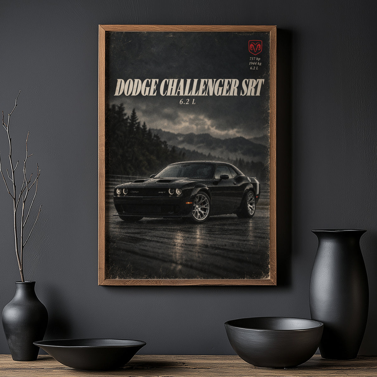 Vintage Dodge Challenger SRT Print, Muscle Car