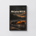 Vintage McLaren Print, Supercar Wall Art, Orange