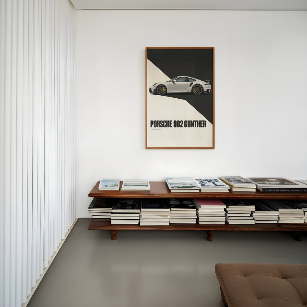 Vintage Porsche 992 Gunther Print, Car Wall Art