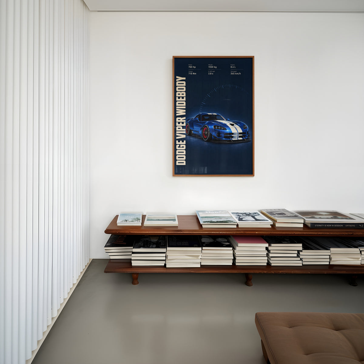 Vintage Dodge Viper Widebody Print, Car Wall Art