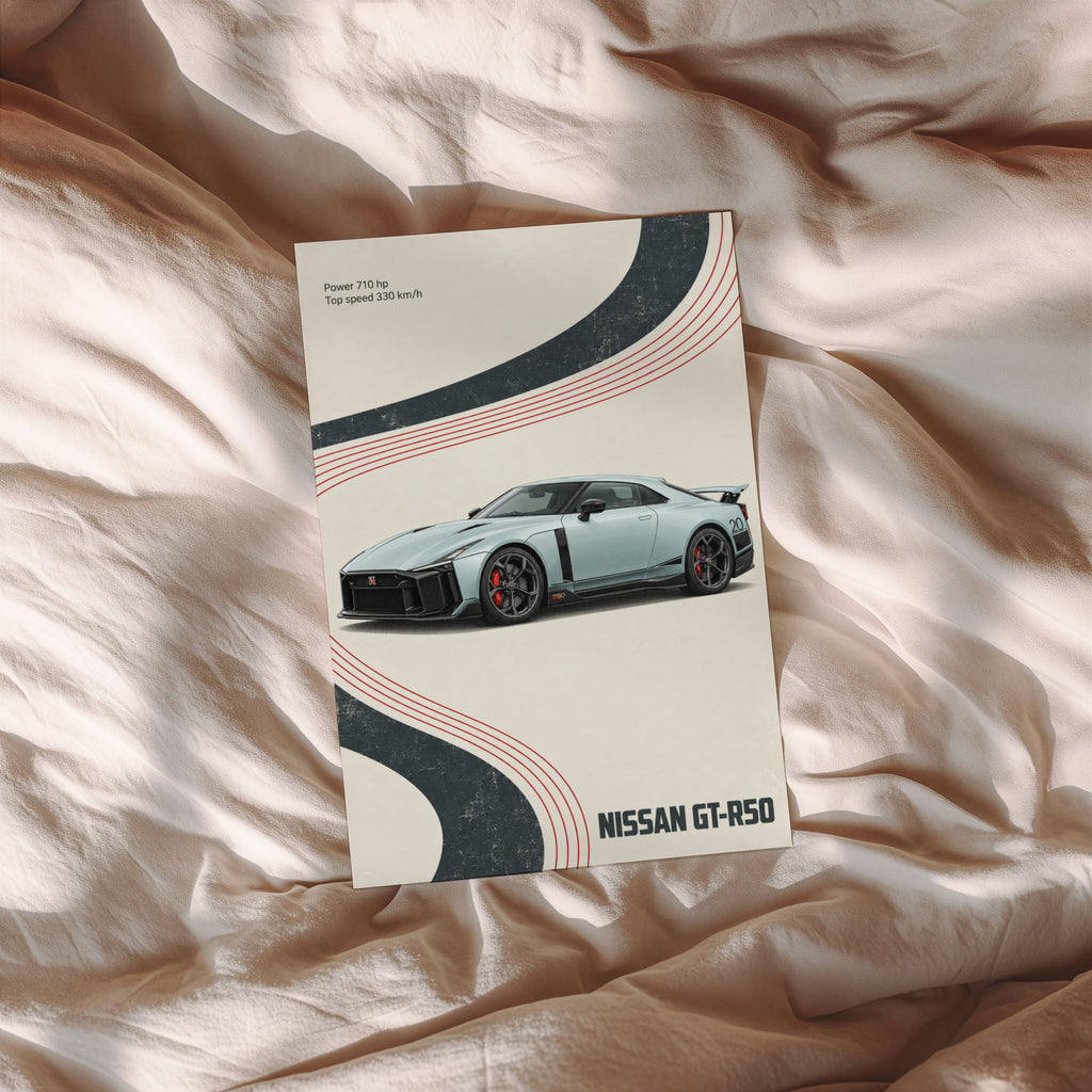 Vintage Nissan GT-R50 Print, Retro Car Wall Art