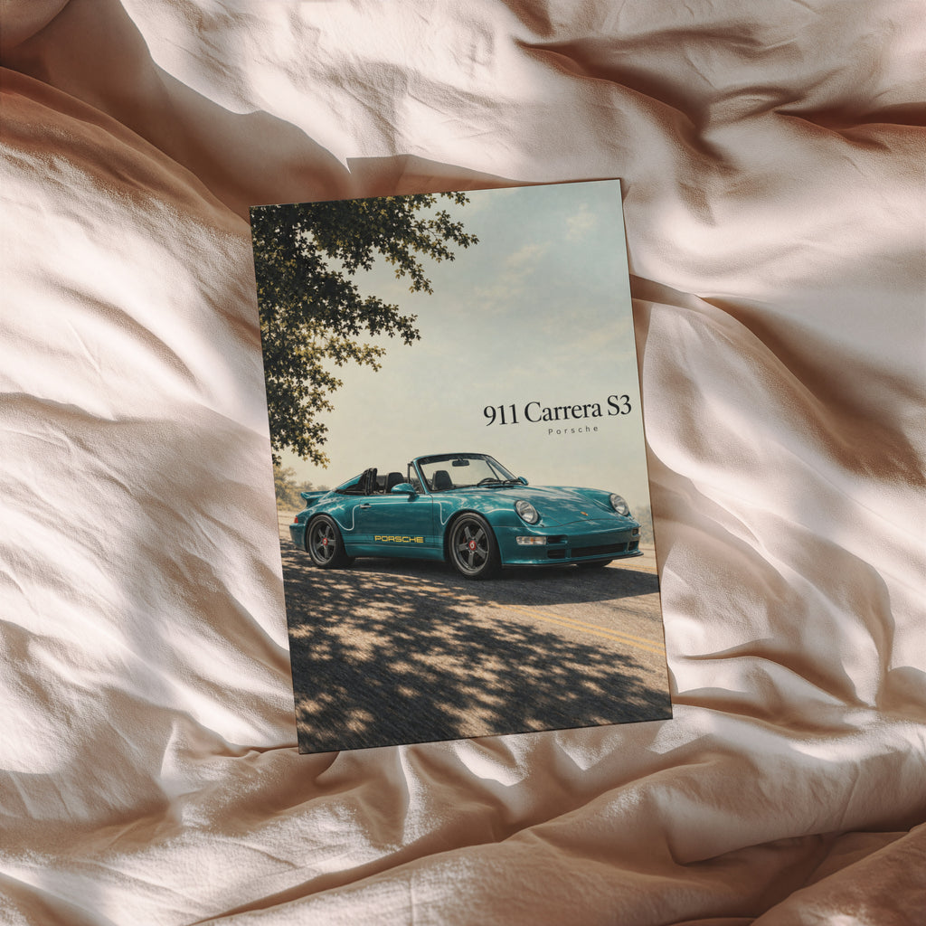 Vintage Porsche 911 Carrera S3 Print, Car Wall Art