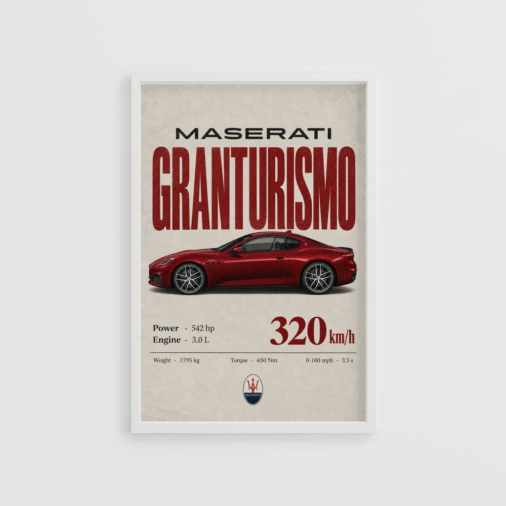 Vintage Maserati GranTurismo Print, Car Wall Art