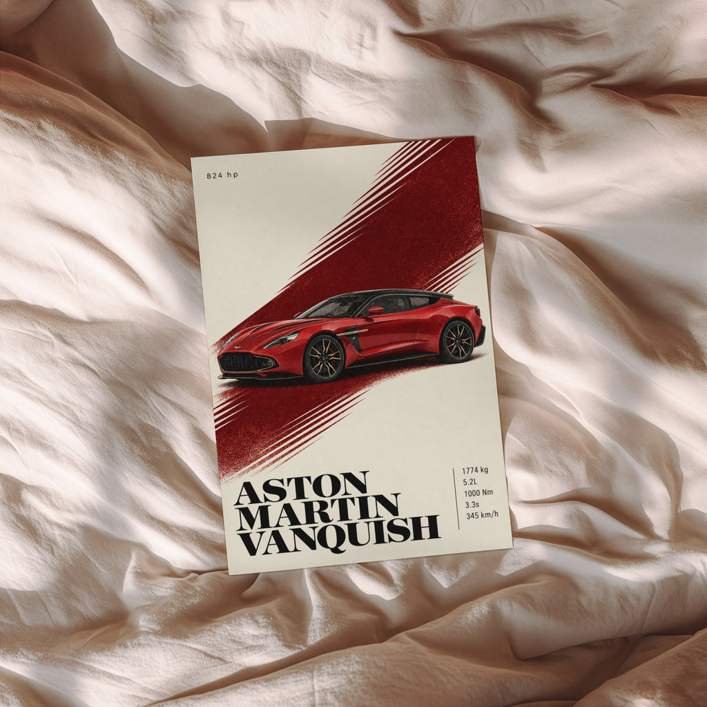 Vintage Aston Martin Vanquish Print, Car Wall Art