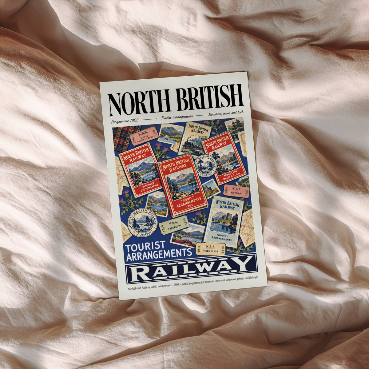 Vintage North British Railway Poster, Scotland Wall Art