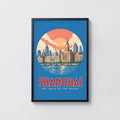 Vintage Shanghai Poster, Art Deco Bund Wall Art, Print