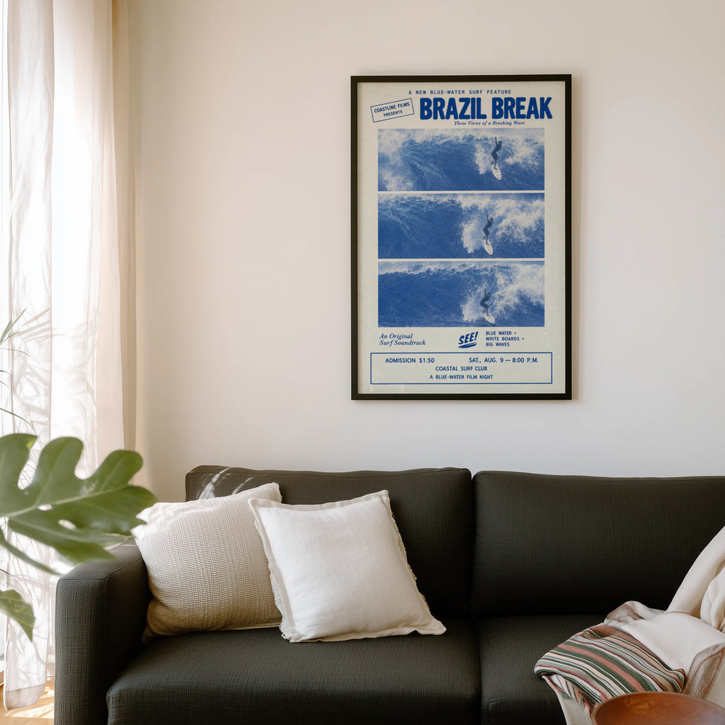 Vintage Brazil Break Surf Film Print and Poster